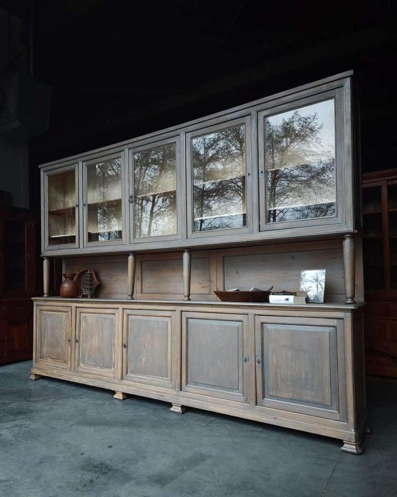 Prachtige antieke buffetkast | Oud grenen 354cm breed #2431, Ophalen of Verzenden