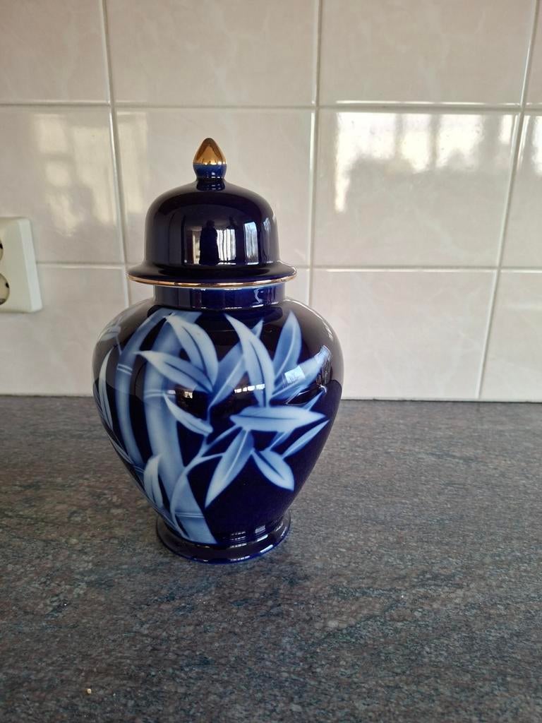 Blauwe pot met deksel, Ophalen of Verzenden, 1980 tot heden, Tijdschrift