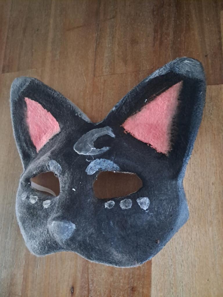 Fursuit therian Zwarte kat masker, Ophalen of Verzenden, Nieuw, Accessoires
