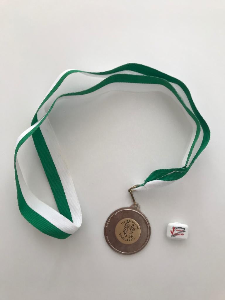 Medaille Kerstcross 2015 Vlieland met magneetje Stortemelk, Ophalen of Verzenden, 1980 tot heden, Friesland
