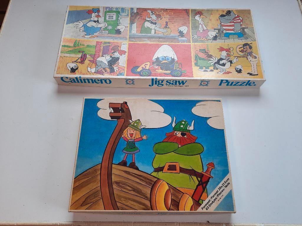 Puzzel Wicky de Vikking en Calimero, Ophalen of Verzenden, 10 tot 50 stukjes, Gebruikt, 4 tot 6 jaar