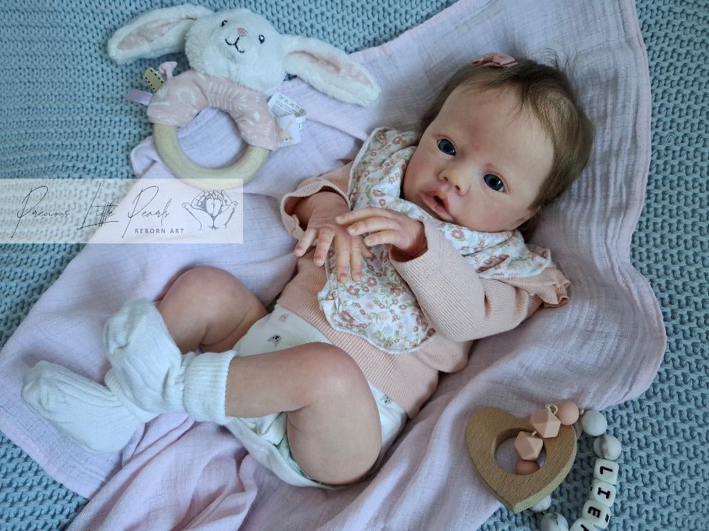 Schattig reborn meisje Primrose Awake, NIEUW, Ophalen of Verzenden, Nieuw, Pop, Levensecht of Reborn