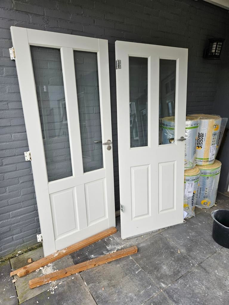Massieve binnendeuren met glas 200x 83 cm, Doe-het-zelf en Verbouw, Deuren en Horren, Ophalen, Gebruikt, Binnendeur, Glas