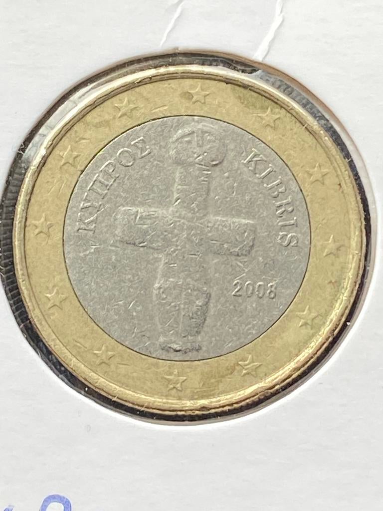 1 euro munt Cyprus 2008, Postzegels en Munten, Munten | Europa | Euromunten, Ophalen of Verzenden, Cyprus, 1 euro, Losse munt
