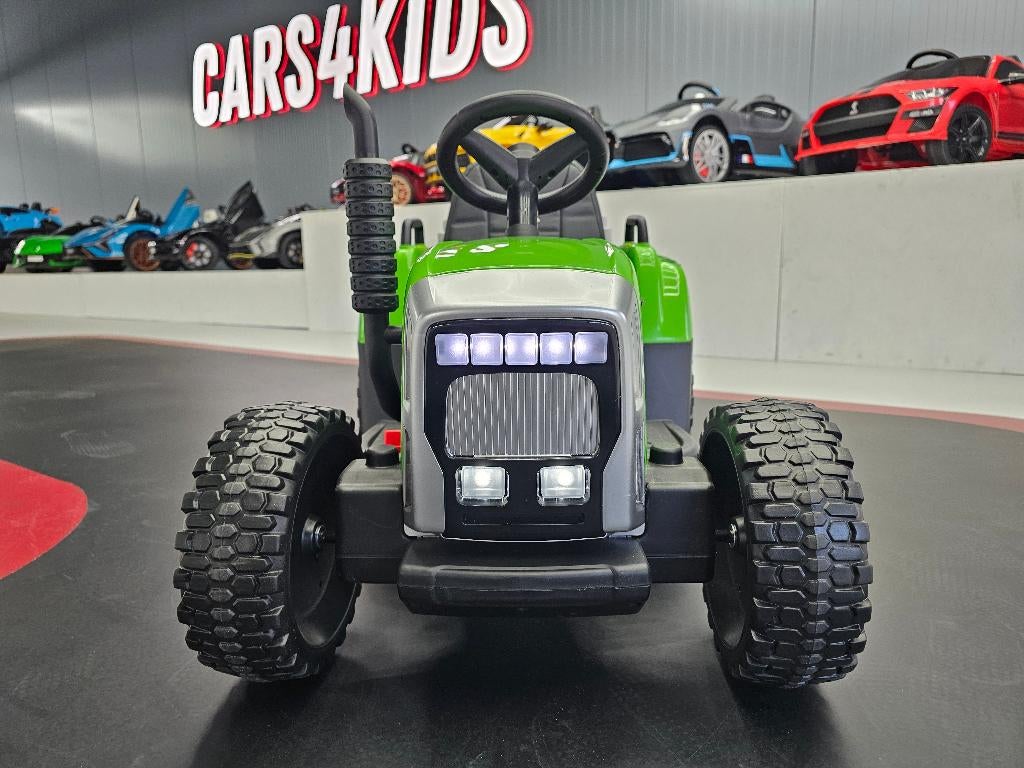 Kindertractor met aanhanger - 12 volt - leren zit - met RC, Ophalen of Verzenden, Nieuw, Afstandsbediening