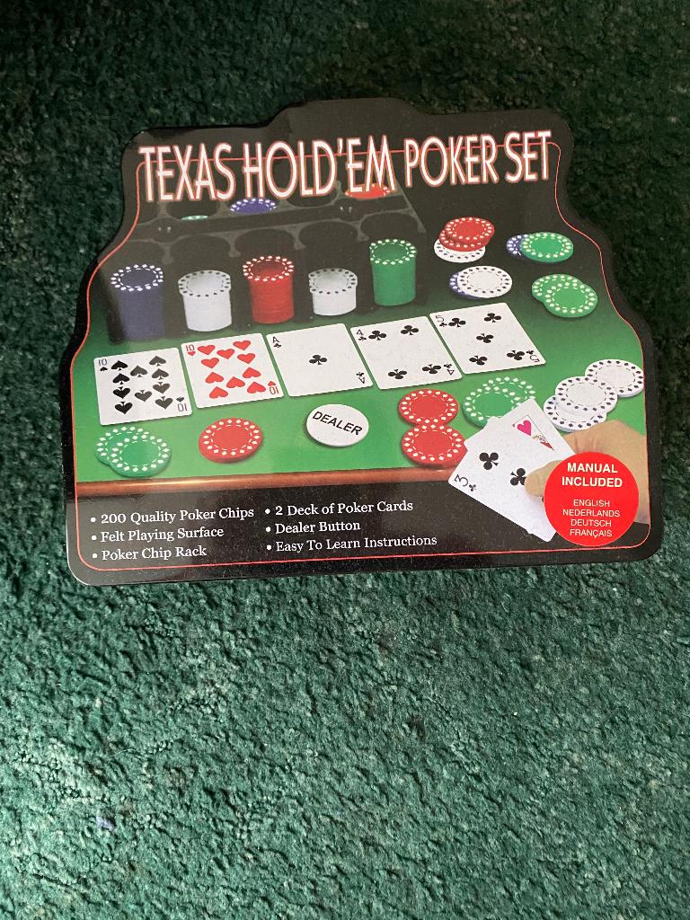 Professionele Poker Texas Hold’em set/Kaartspel voor adults, Hobby en Vrije tijd, Gezelschapsspellen | Kaartspellen, Vijf spelers of meer