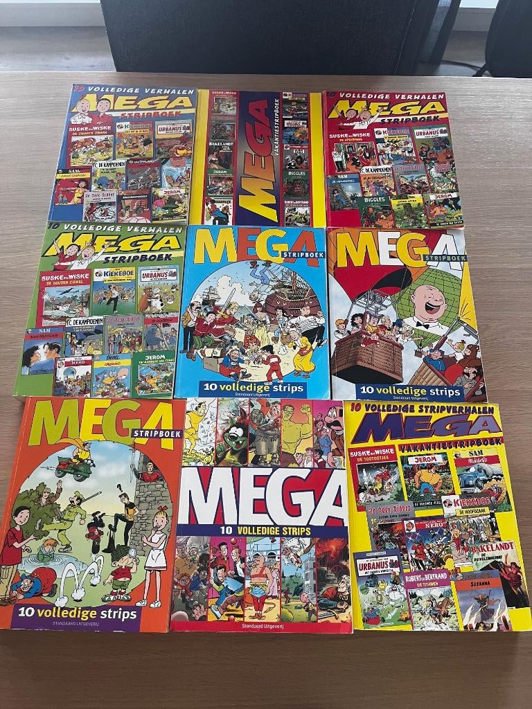 Mega Stripboek - 90 Volledige strips - 9 Boeken - 5 euro p.s, Eén stripboek, Ophalen of Verzenden, Gelezen