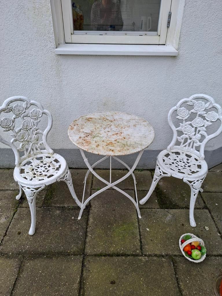 Bistrosetje, 2 zitplaatsen, Gebruikt, Bijzettafel, Ophalen of Verzenden