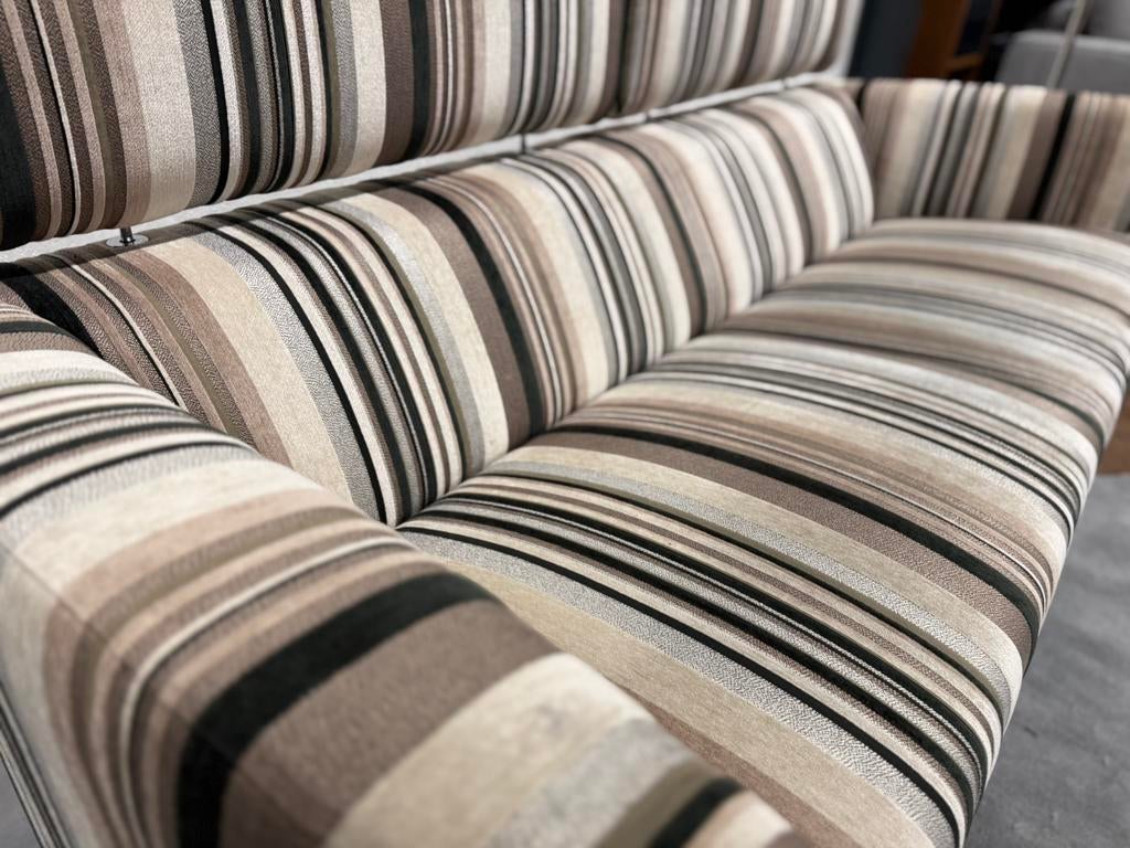 Leolux Goncharov Bank 3 zits Stof Bruin design Fauteuil Poef, Leolux, Driepersoons, 75 tot 100 cm, Ophalen of Verzenden