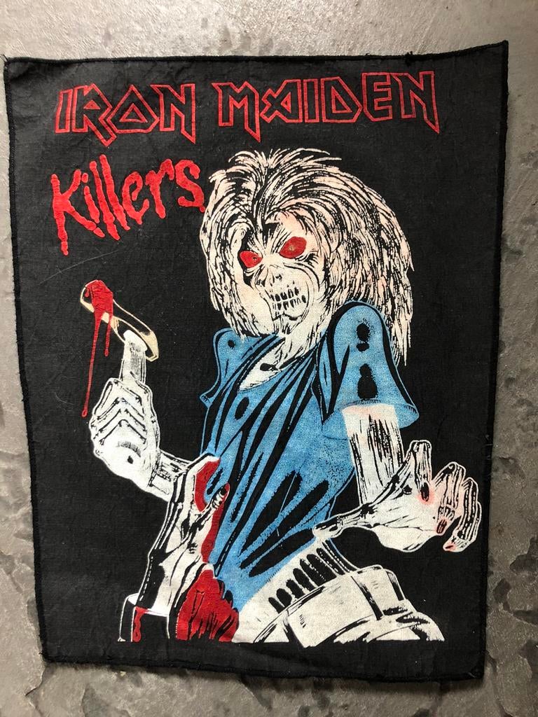 Iron maiden Killers  1981 ( bootleg) back patch, Ophalen, Zo goed als nieuw, Gebruiksvoorwerp