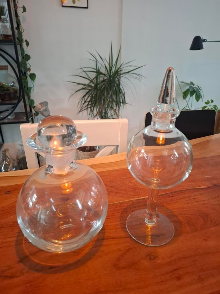 Set van 2 glazen karaffen met stop, Ophalen