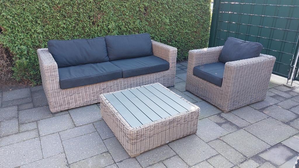 B7 club collection luxe loungeset met kussens bezorging kan!, Tuin en Terras, 4 zitplaatsen, Gebruikt, Ophalen of Verzenden, Bank