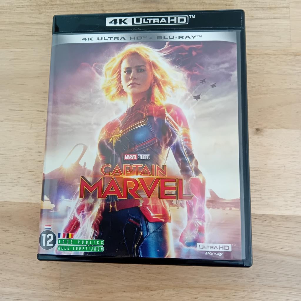 Captain Marvel 4K Ultra HD + Blu-ray, Cd's en Dvd's, Ophalen of Verzenden, Zo goed als nieuw, Actie