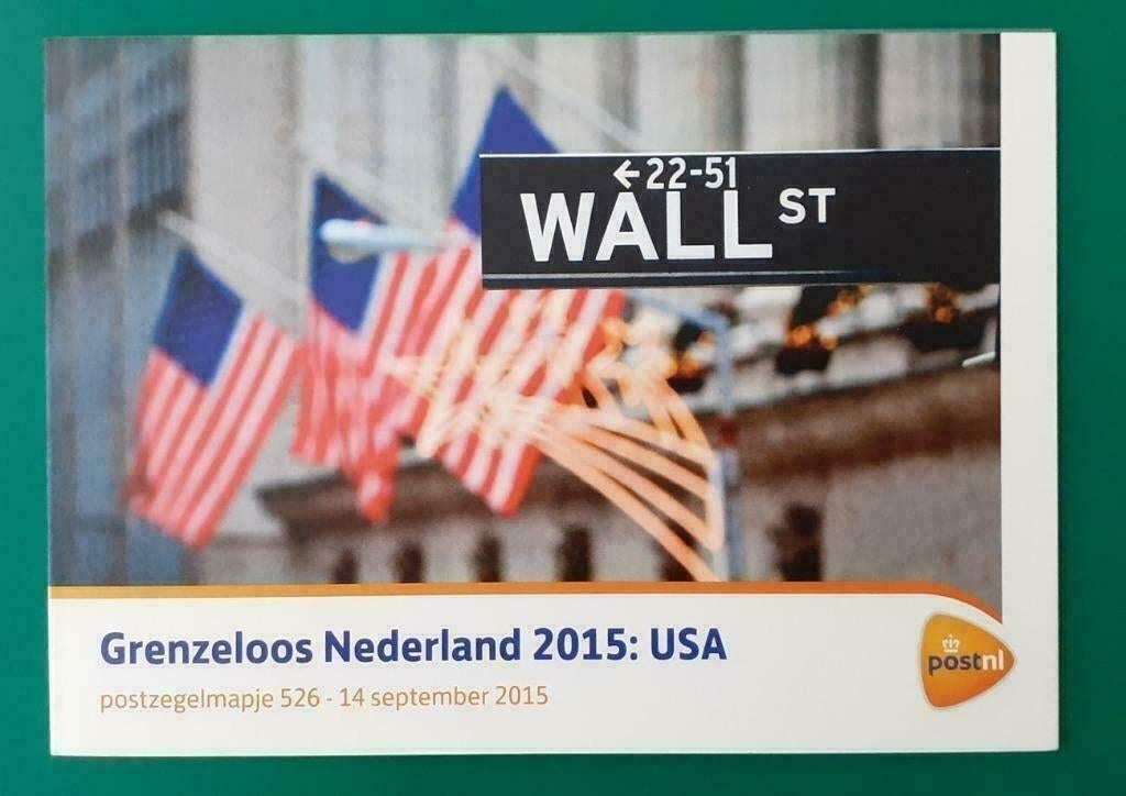 Postzegelmapje 526 Grenzeloos Nederland 2015: USA - 2015, Postzegels en Munten, Postzegels | Nederland, Verzenden, Na 1940, Postfris