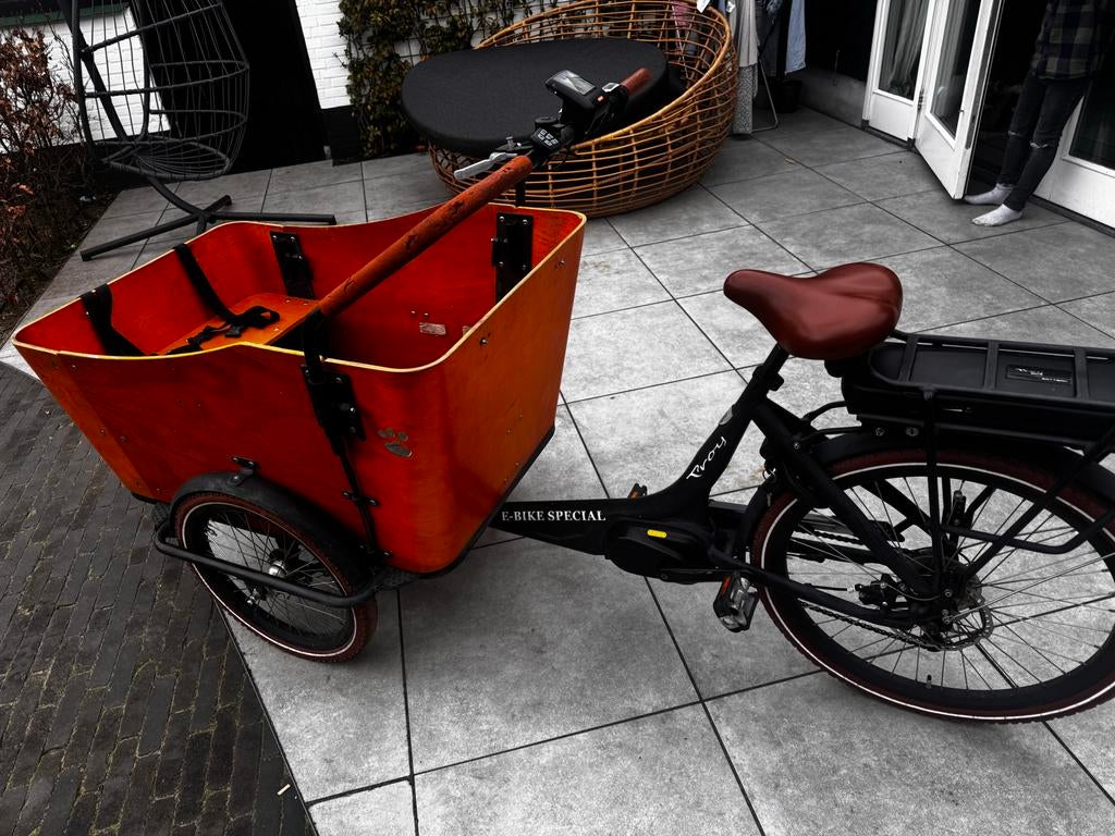 Troy Bakfiets Electrisch - Goed onderhouden, 4 kinderen of meer, Gebruikt, Elektrisch, Ophalen