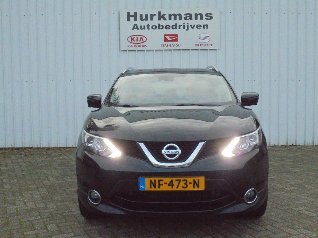 Nissan Qashqai 1.2i TEKNA LEER PANODAK TREKHAAK NL-AUTO, Gebruikt, 4 cilinders, 116 pk, Zwart