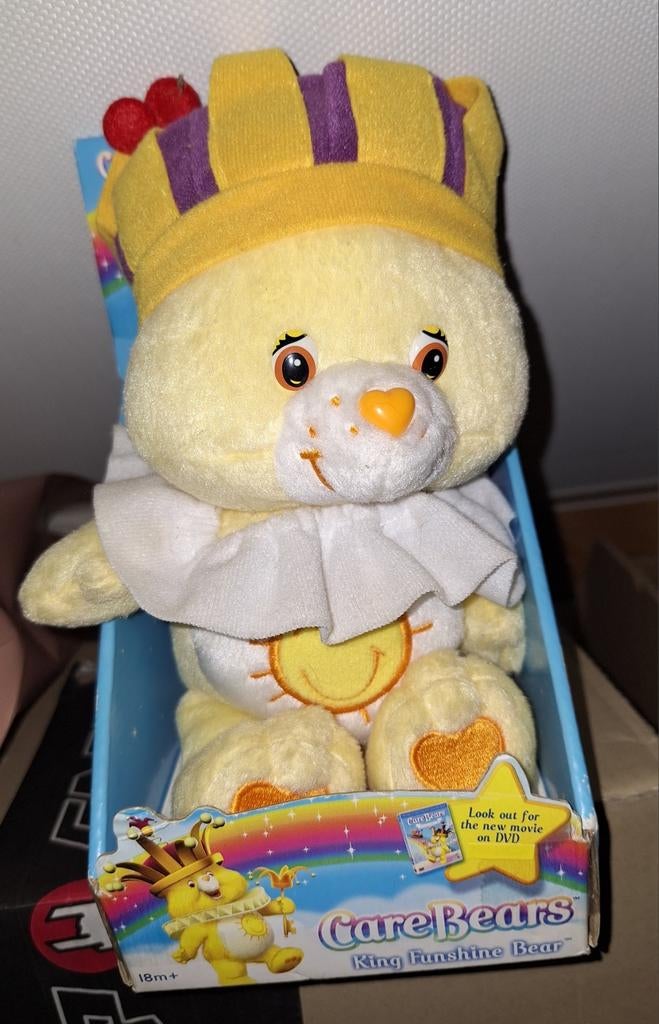 Retro Care bear / troetelbeer 'King funshine bear'!, Ophalen of Verzenden, Nieuw, Beer