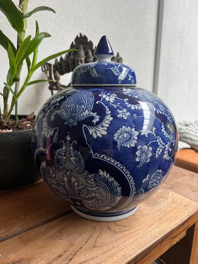 Chinese vaas porselein groot xxl chinees gemberpot pot blauw, Verburgt Vintage, Overige typen, Nieuw, Ophalen of Verzenden