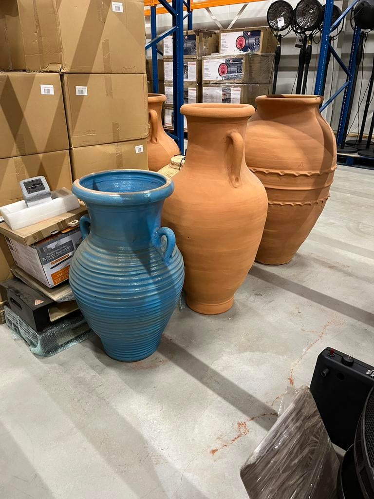 Grote Terracotta Potten, Tuin en Terras, Ophalen, 40 cm of meer, Rond, Nieuw