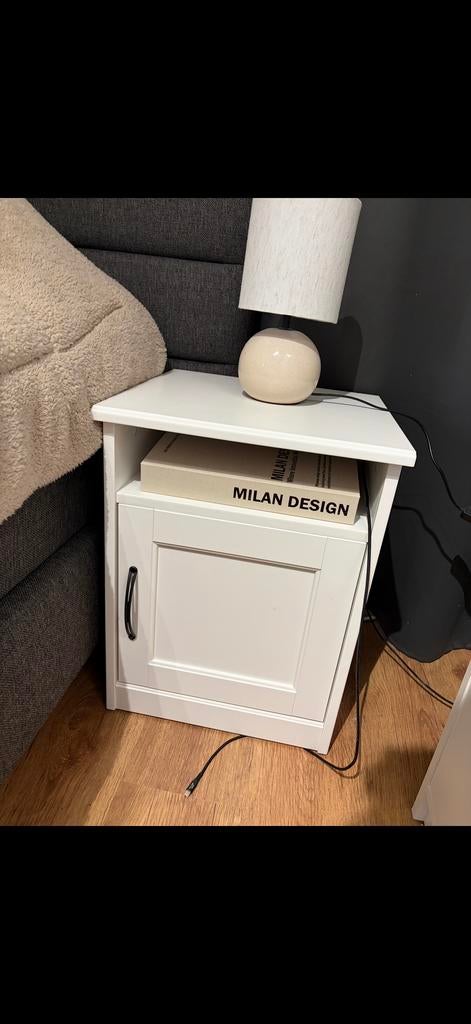 2x IKEA Songesand nachtkastje - wit, Huis en Inrichting, Slaapkamer | Nachtkastjes, Ophalen, Gebruikt, Minder dan 45 cm, 55 tot 70 cm