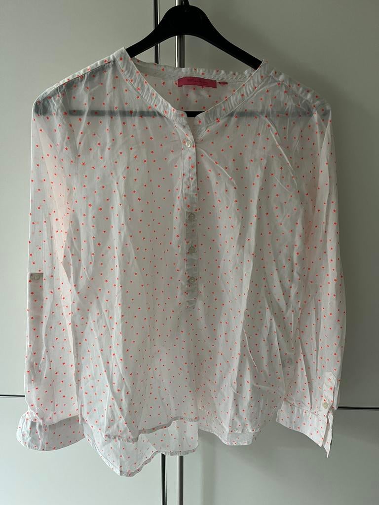 Zgan witte blouse met sterretjes, Ophalen of Verzenden, Zo goed als nieuw, Maat 38/40 (M), Wit
