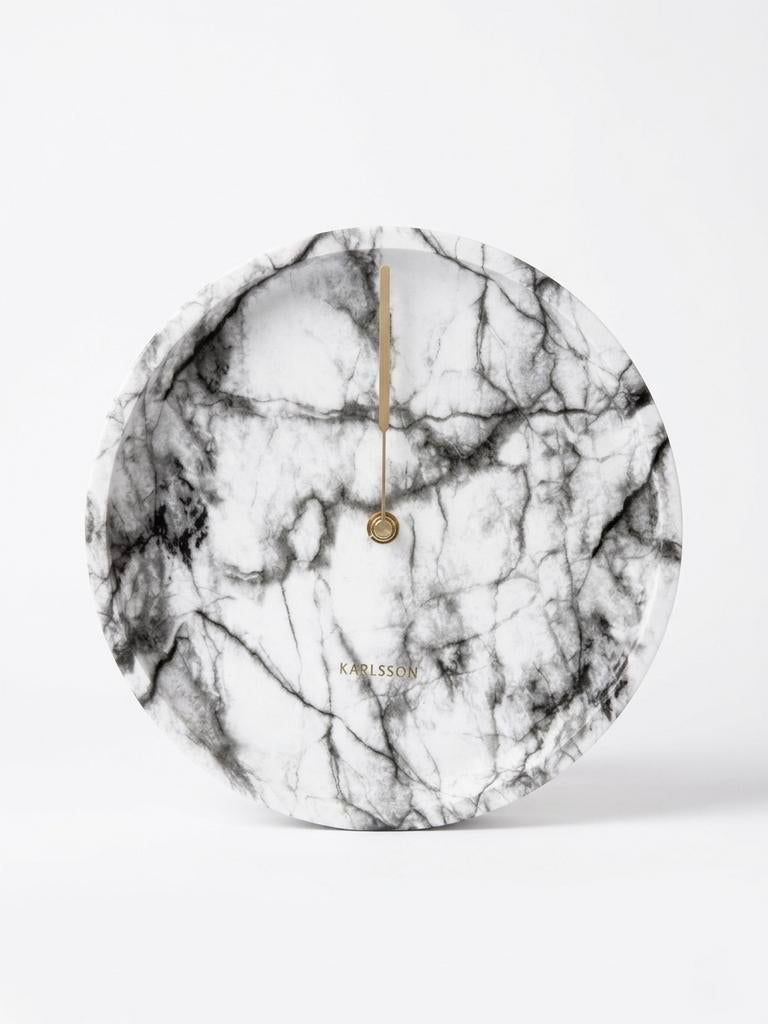 Karlsson Pendule Longue Wandklok - Wit Marmer Look - Design, Huis en Inrichting, Lampen | Plafondlampen, Ophalen of Verzenden