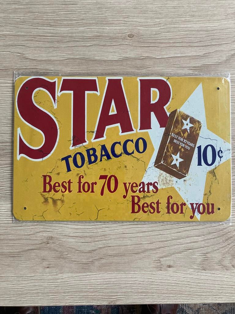 Retrolook tabak reclame, nieuw, Verzamelen, Ophalen of Verzenden, Nieuw, Reclamebord