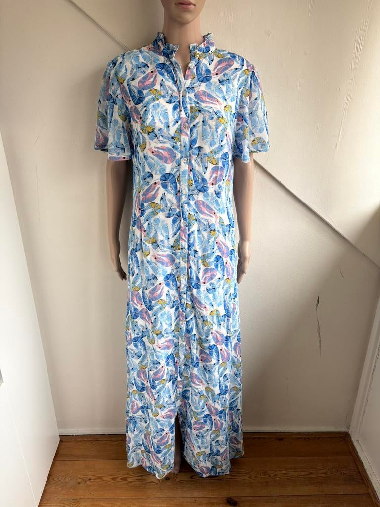 Fabienne Chapot lange jurk maat S mia indy dress blauw, Ophalen of Verzenden, Zo goed als nieuw, Blauw, Onder de knie