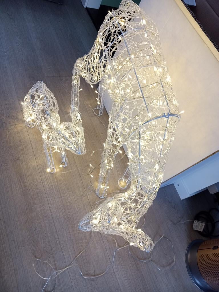 Lichtgevend hert ree met klein ree voor binnen of  buiten, Ophalen of Verzenden, Nieuw