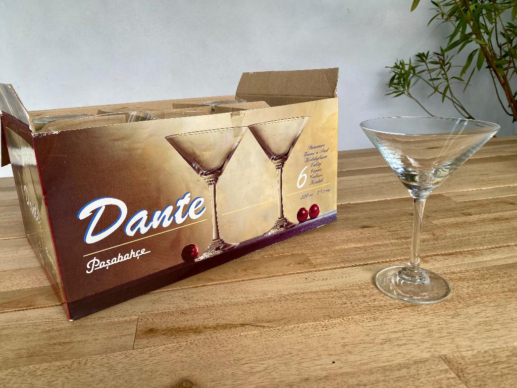 6 Paşabahçe Dante martini/cocktailglazen –  nieuw in doos, Verzamelen, Glas en Borrelglaasjes, Ophalen of Verzenden, Nieuw, Overige typen