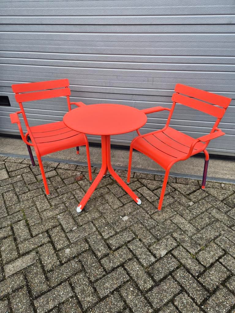 Nieuwe fermob Luxembourg, rest'o tafel d60 capucine, Ophalen, Nieuw, Aluminium