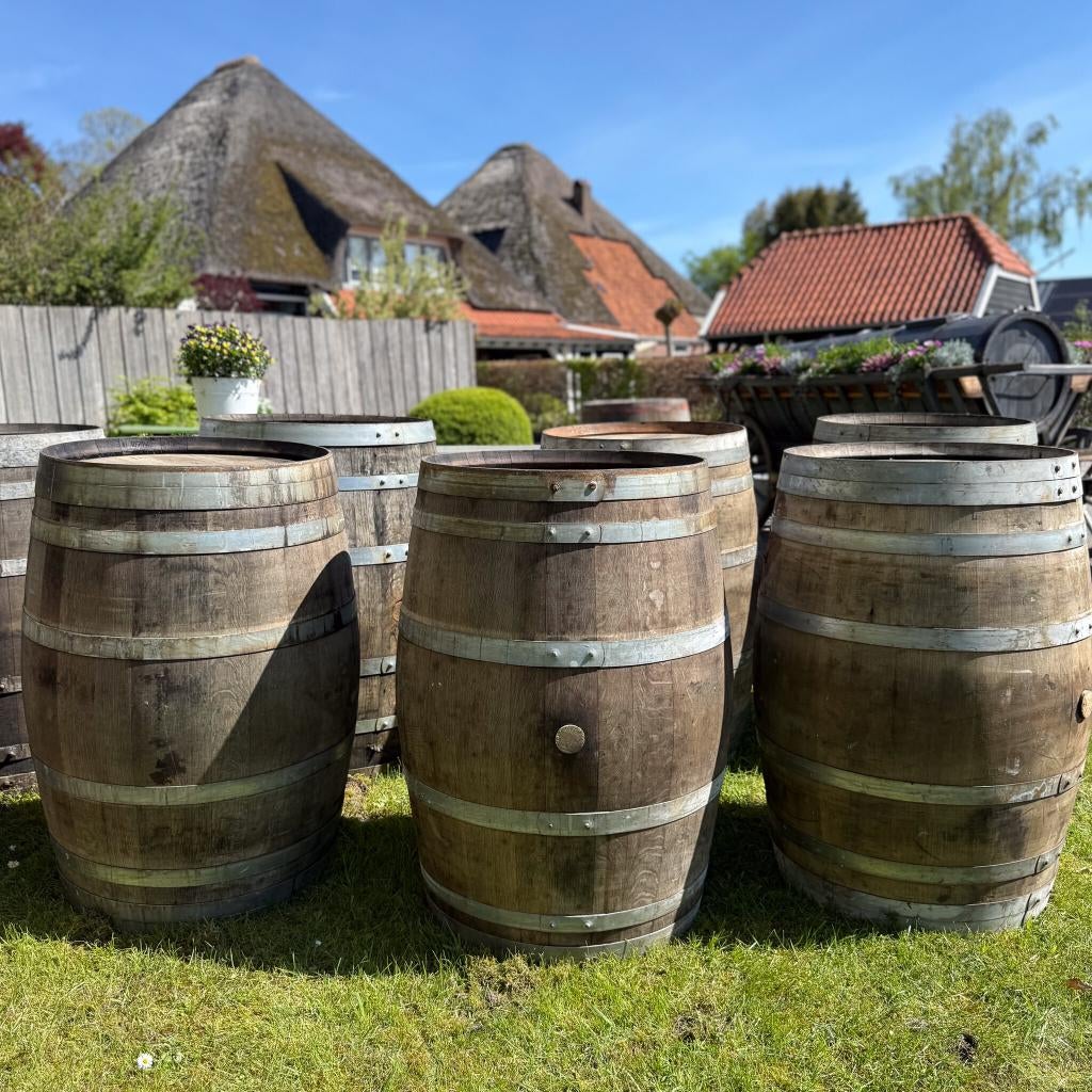 Regenton, Wijnvat, Eiken vat, Tuindecoratie, Whiskyvat, 150 liter of meer, Ophalen, Hout