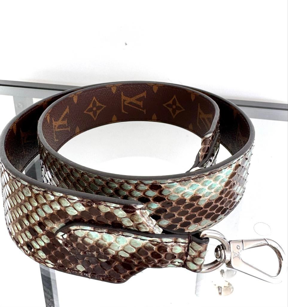 Louis Vuitton Schouderband Mng Python, Ophalen of Verzenden, Gebruikt, Bruin, Schoudertasje