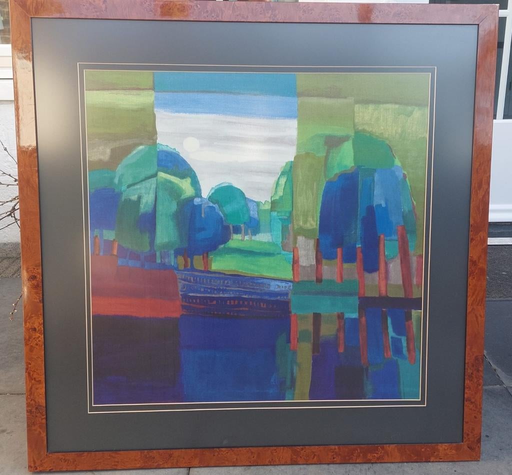 Mooie kunstschilderij uit galerie met lijst.Spotprijs!, Ophalen