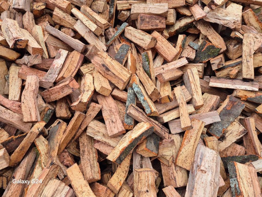 Droog en half droog eik en beuk gemixt openhaardhout, Tuin en Terras, Haardhout, Blokken, Eikenhout, 6 m³ of meer, Ophalen