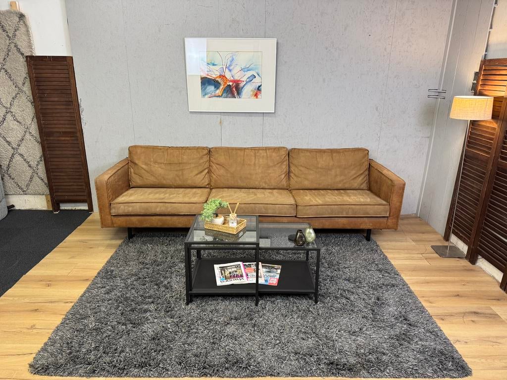 Fijne Cognac 3-Zits Bank- Gratis Bezorgd, 75 tot 100 cm, Ophalen of Verzenden, Noordkade 68A, Stof