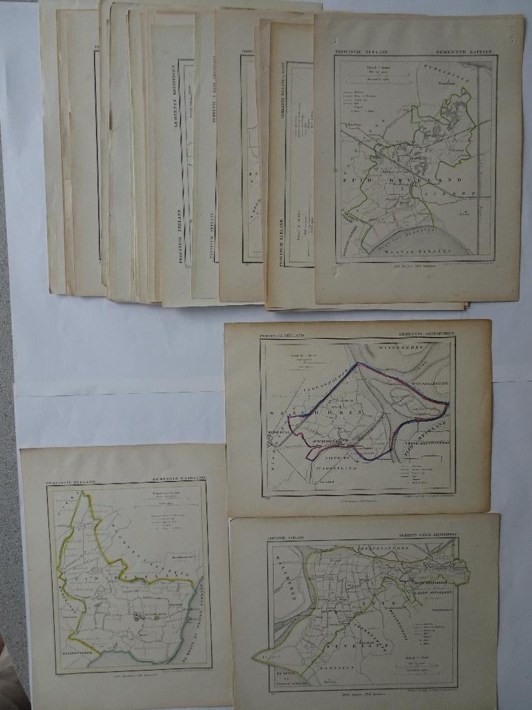 Steendruk Kuyperkaarten Bevelanden, Walcheren Zeeland 1866, Verzenden