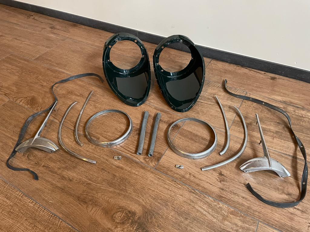 Jaguar E-type koplamp set serie 1,5 compleet met chroom, Ophalen of Verzenden, Gebruikt, Jaguar