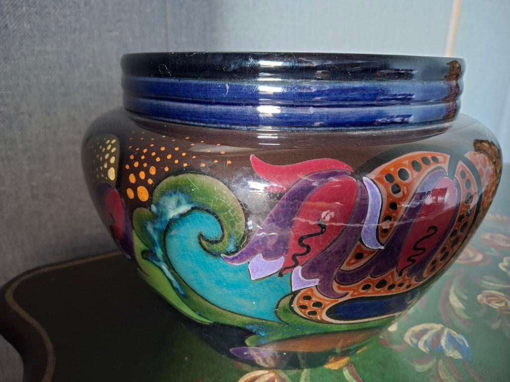 Plateel pot bloempot schaal Gouda Holland, Ophalen