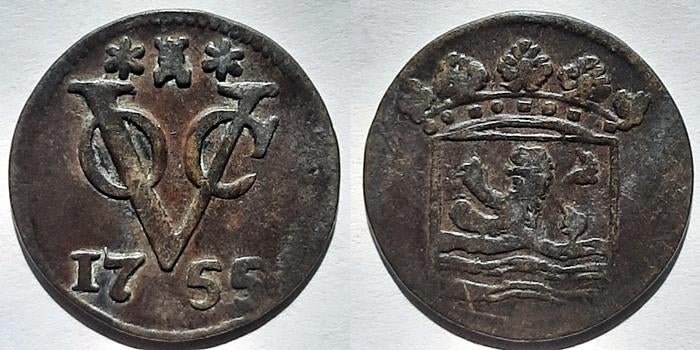 VOC Duit Zeeland 1755, Postzegels en Munten, Munten | Nederland, Verzenden, Vóór koninkrijk, Overige waardes
