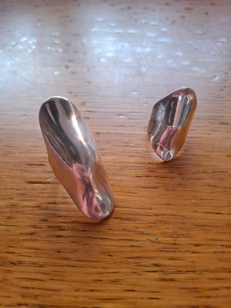 Twee jaren '70 design ringen zilver, Sieraden, Tassen en Uiterlijk, Antieke sieraden, Ophalen of Verzenden, Zilver