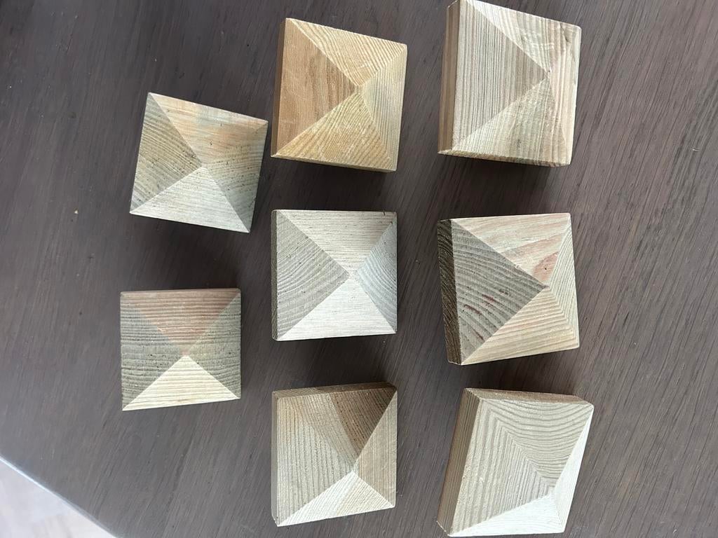 Houten paalkoppen 9x9cm - Nieuw, Ophalen of Verzenden, Nieuw, Overige materialen, Tuinhek