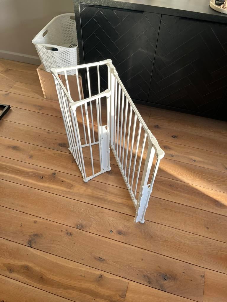 Verstelbaar 4 delig traphek, Ophalen, Zo goed als nieuw, Metaal of IJzer, 115 cm of meer