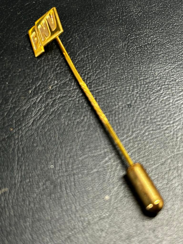 Vintage Venrooy Gouden Reversspeld FNV, Antiek en Kunst, Antiek | Goud en Zilver, Ophalen of Verzenden, Goud