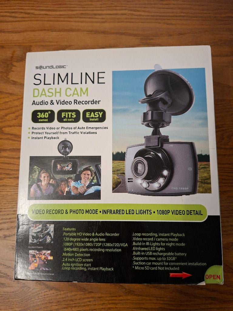 NIEUW SoundLogic slimline dash cam, Ophalen of Verzenden, Nieuw