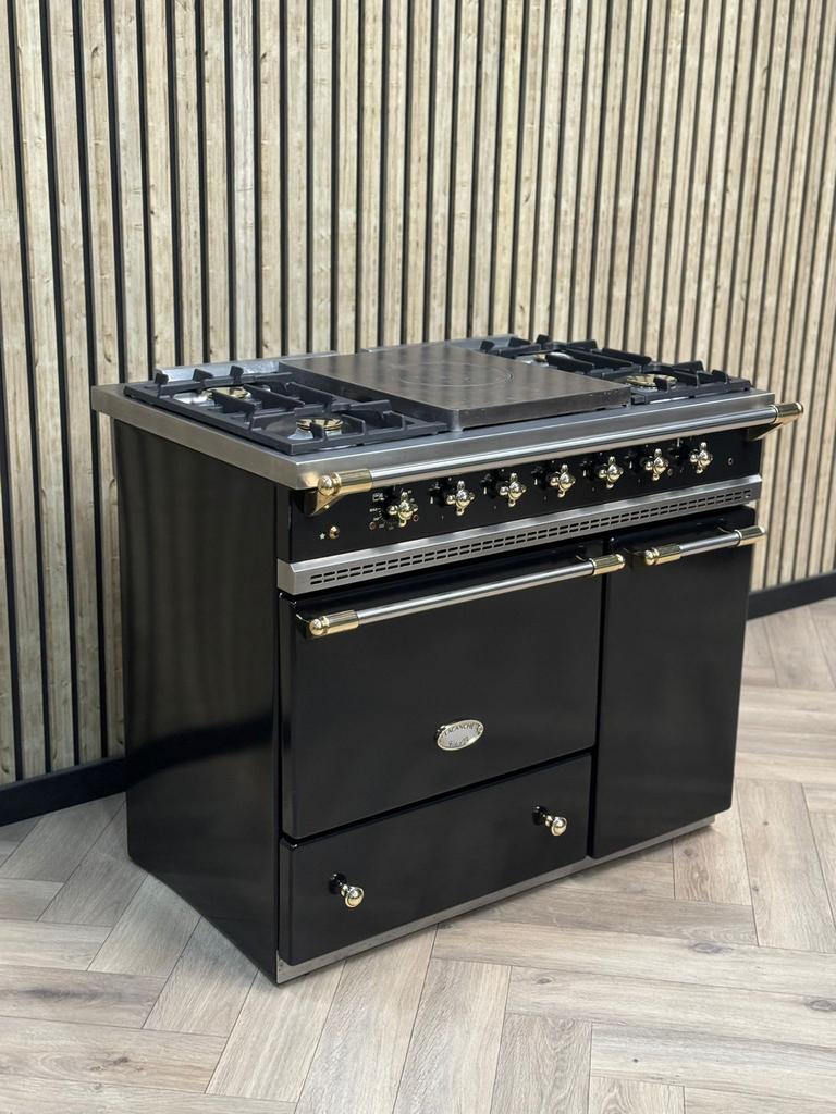 Luxe Lacanche Zwart 100 Gas +Elektrische Oven + Warmhoudkast, Ophalen of Verzenden, Grill, Elektrisch, 5 kookzones of meer