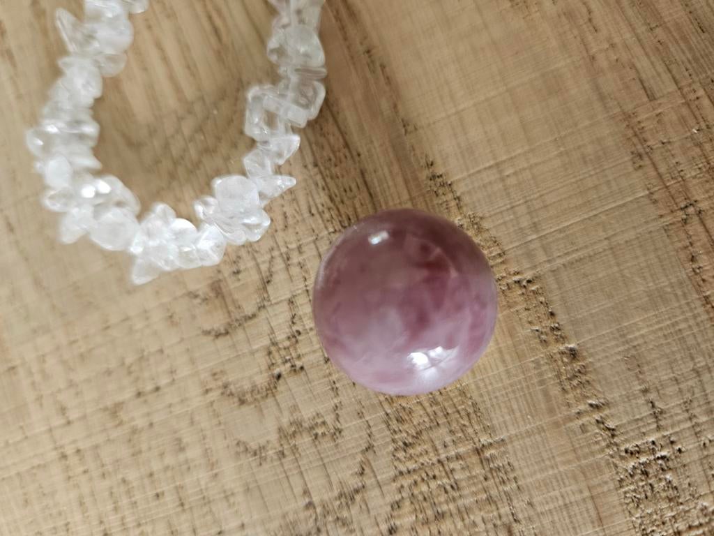 Edelsteen: Lavender Rozekwarts Bol 2cm, Ophalen of Verzenden