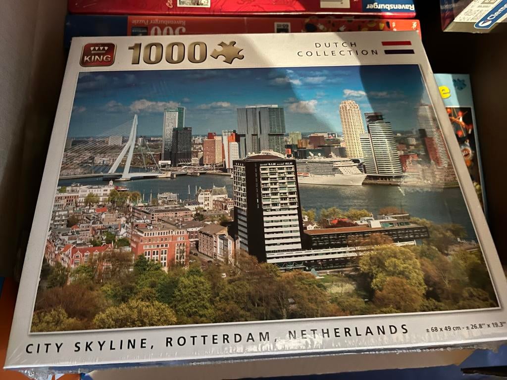 King Puzzel 1000 stukjes - Rotterdam Skyline - Nieuw!, Hobby en Vrije tijd, Denksport en Puzzels, Ophalen of Verzenden, 500 t/m 1500 stukjes