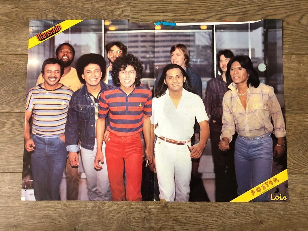 Vintage Poster Molukse popgroep "Massada" mei 1980 van LOIS., Verzamelen, Gebruikt, Rechthoekig Liggend, Ophalen of Verzenden