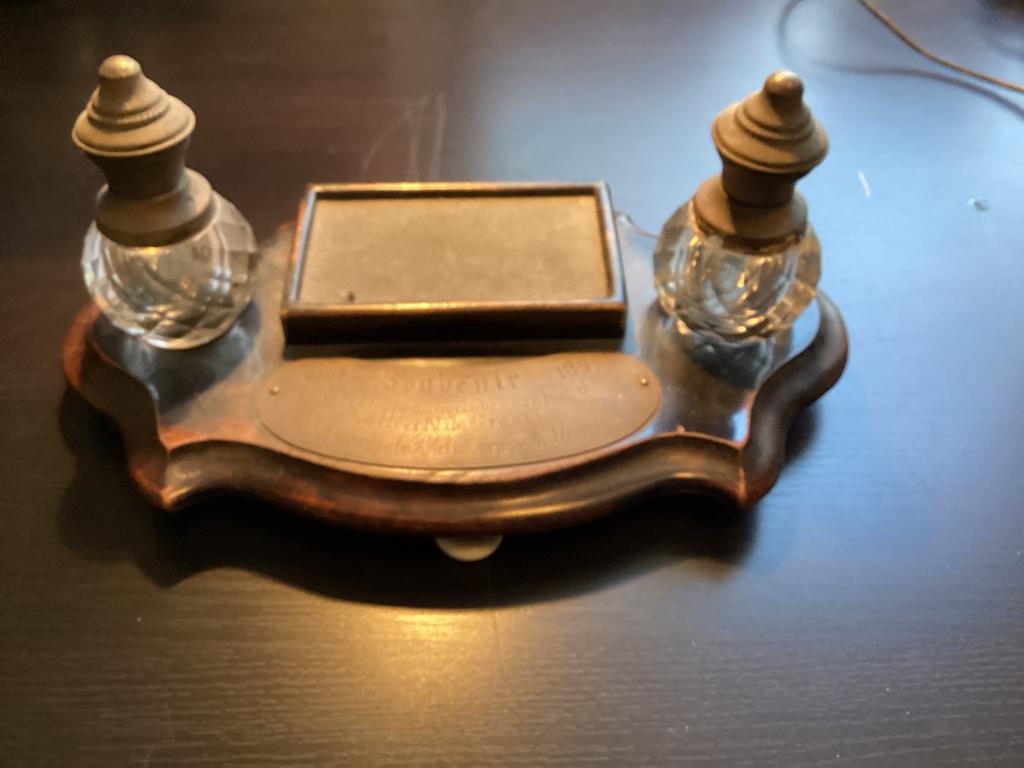 Antiek houten inktstel, Antiek en Kunst, Antiek | Kantoor en Zakelijk, Ophalen of Verzenden